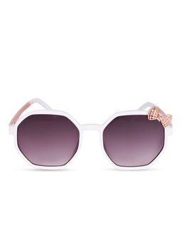 DukieKooky - Black Lens White Frame Square Sunglasses (4 Years)