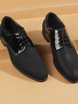 Metro - Men Black Lace Up Formal Derbies