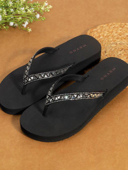Metro - Women Black Open Casual Sandals