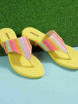 Mochi - Women Yellow Open Casual Sandals