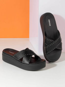 Mochi - Women Black Open Casual Sandal Heels