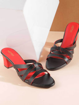 Metro - Women Black Open Casual Sandal Heels
