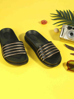 Mochi - Women Black Open Casual Sandals