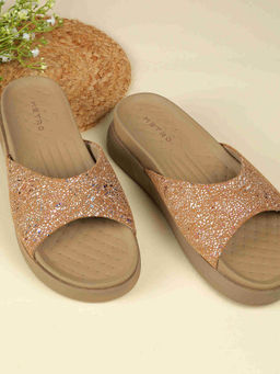 Metro - Women Beige Open Casual Sandals
