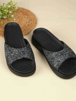 Metro - Women Black Open Casual Sandals