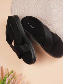 Metro - Women Black Open Casual Sandals