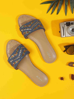 Mochi - Women Blue Open Casual Flats