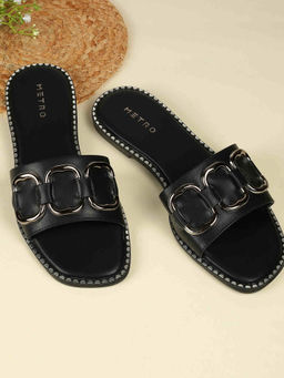 Metro - Women Black Open Casual Flats