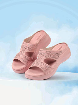 Metro - Women Pink Open Casual Wedges Heels