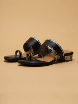 ERIDANI - Roma One Toe Black Sandal Heels