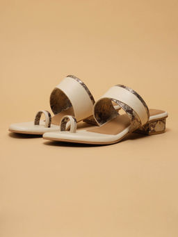 ERIDANI - Roma One Toe Cream Sandal Heels