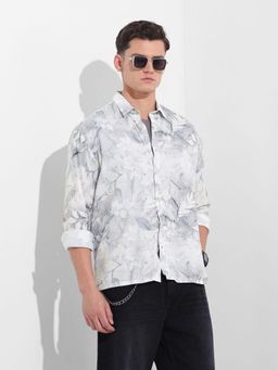 The Indian Garage Co - Men Grey Relaxed Fit Collar Neck Polyester Shirt