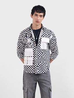 The Indian Garage Co - Men Black Relaxed Fit Collar Neck Cotton Shirt