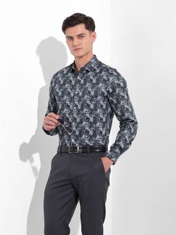 The Indian Garage Co - Men Black Slim Fit Collar Neck Cotton Shirt