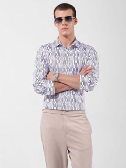 The Indian Garage Co - Men White Slim Fit Collar Neck Cotton Shirt