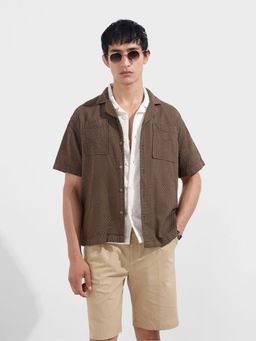 The Indian Garage Co - Men Green Relaxed Fit Collar Neck Cotton Shirt