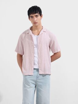 The Indian Garage Co - Men Pink Relaxed Fit Collar Neck Polyester Shirt