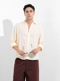 The Indian Garage Co - Men Yellow Relaxed Fit Collar Neck Polyester Shirt