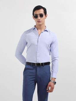 The Indian Garage Co - Men Blue Slim Fit Collar Neck Cotton Blend Shirt