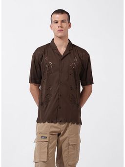 The Indian Garage Co - Men Brown Relaxed Fit Collar Neck Polyester Shirt