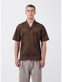 The Indian Garage Co - Men Brown Relaxed Fit Collar Neck Polyester Shirt