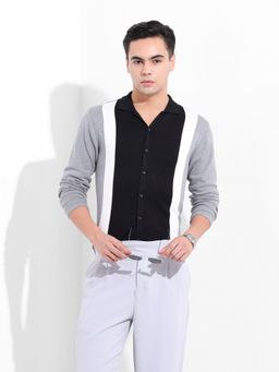 The Indian Garage Co - Men Black Slim Fit Collar Neck Cotton Shirt