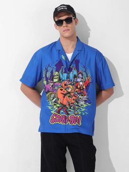 The Indian Garage Co - Men Blue Relaxed Fit Collar Neck Polyester Shirt