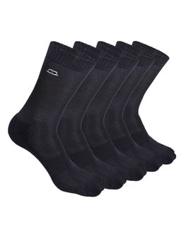 Heelium - Bamboo Crew Socks for Men - 5 Pairs - Black - Odour Free - Anti Blister