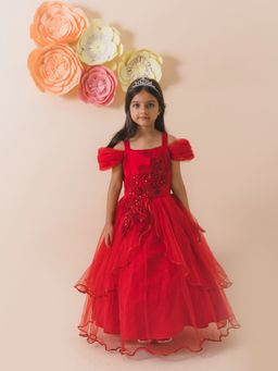 PSPeaches - Girls Red Party Midi Dress