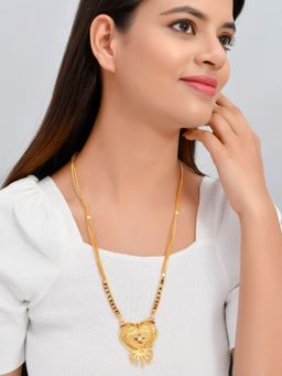 Silvermerc Designs - Karmamani Black Beads Gold Plated Mangalsutra