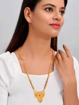 Silvermerc Designs - Ramsita Mongalsutra Black Beads Gold Plated Mangalsutra