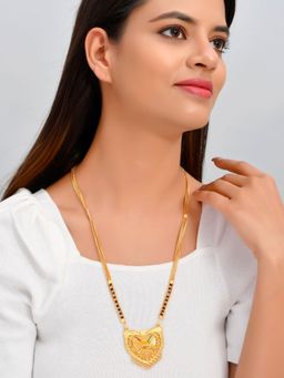 Silvermerc Designs - Samsita Black Beads Gold Plated Mangalsutra