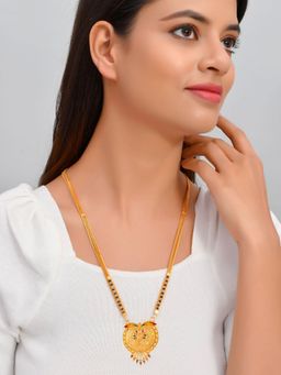 Silvermerc Designs - Namsita Black Beads Gold Plated Mangalsutra
