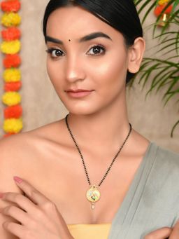 Silvermerc Designs - Gold Plated Handcrafted Small Mangalsutra Design