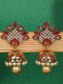 Anika's Creations - Anika's Creation Pearl Embedded Jhumki Earrings