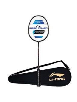 Li-Ning - Mega Power 9 Strung Badminton Racquet (Black, Gold 95 g)