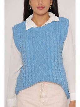 KASMA - Stylish Oversized Sky Sweater Vest For Women