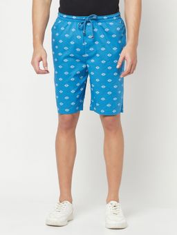 CRIMSOUNE CLUB - Men's Blue Printed Lounge Shorts