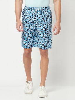 CRIMSOUNE CLUB - Men's Blue Printed Lounge Shorts