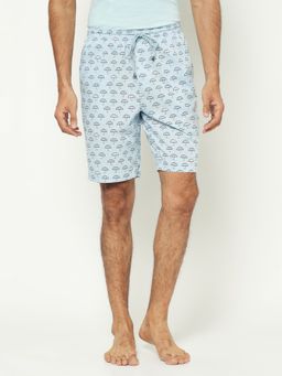 CRIMSOUNE CLUB - Men's Blue Printed Lounge Shorts