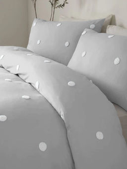the White Moss - Grey Microfiber AC Room 150 GSM Bed Comforter & Pillow Cover (Single)
