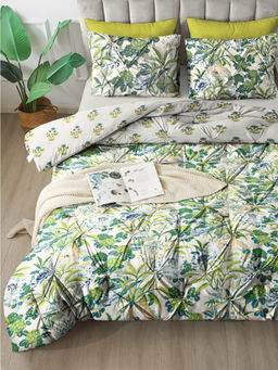 the White Moss - Hannah Reversible Pinch Pleat Comforter With 1 Pillow Cover