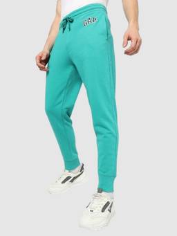 GAP - Men Turquoise Mid-Rise Logo Joggers