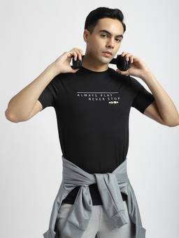 R&B - Men Black Activewear T-Shirt