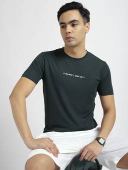 R&B - Men Green Activewear T-Shirt