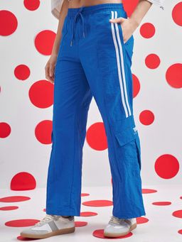 TOKYO TALKIES - Women Blue Mid Waist Featuring Elasticated Waist Track Pant