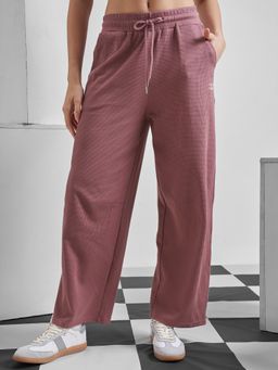 TOKYO TALKIES - Women Mauve Solid Elasticated Waist Poly Cotton Track pant