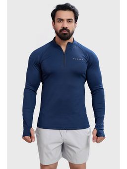 FUAARK - Men Axis High Neck Pullover Navy Blue T-Shirt