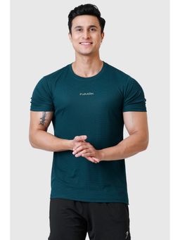 FUAARK - Men Solid Crew Neck Slim Fit Green T-Shirt