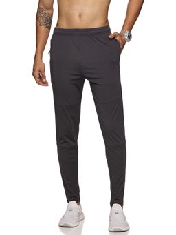 DOMIN8 - Men Grey Comfortable Cut and Sew Zipper Pocket Track Pant
